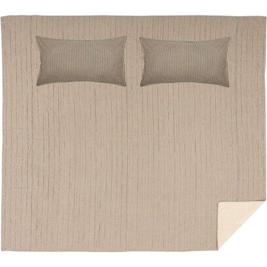 Sawyer Mill Charcoal Ticking Stripe California King Quilt Set; 1-Quilt 130Wx115L w/2 Shams 21x37 VHC Brands - The Fox Decor